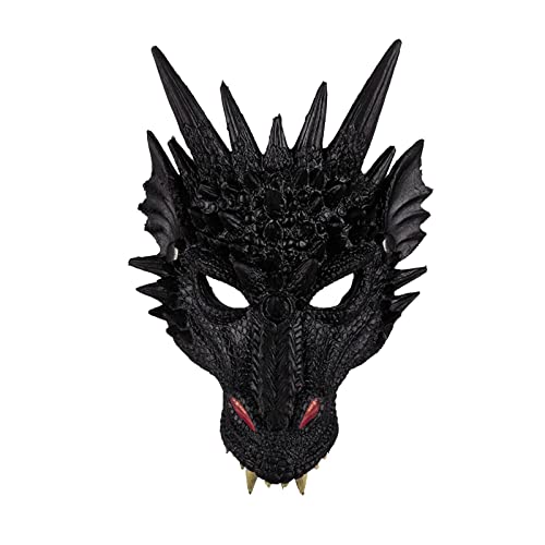 Fycakly Halloween Maske Creepy Party Dekoration Requisiten Maske Erwachsene Cosplay Kostüm Maske (Black, One Size) von Fycakly