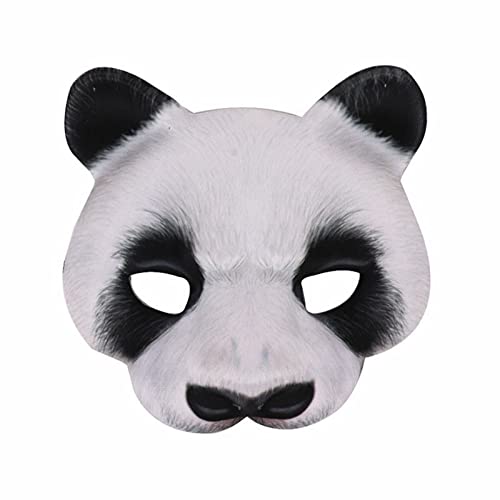Fycakly Halloween Maske Erwachsene Halloween Ostern Karneval Panda Hood EVA Animal Hood Party Dress Up Requisiten 3D Realistisch (A,B, One Size) von Fycakly