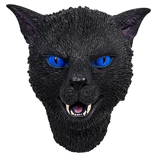 Fycakly Halloween Maske Halloween Cat Head Cover Meow Star Head Cover Cat Head Cover Dance Party Performance Requisiten (Black, One Size) von Fycakly