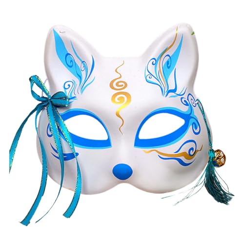 Fycakly Halloween Maske Herren Kitsune Inu Boku Katze Niedlich Cosplay Halbmaskerade (D, One Size) von Fycakly
