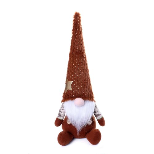 Fycakly Handgemachte Zwergendekoration Valentinstag Weihnachten Ostern Neujahr Unabhängigkeitstag Dekoration Dekoration Festival Inneneinrichtung ​​ Plüschtier Dinosaurier Dino​​ (Brown, 40cm) von Fycakly