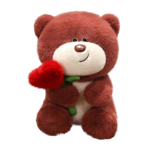 Fycakly Herzlicher Valentinstag: Die Kombination aus weichem Bären und Rosenblüte ist perfekt zum Ausdruck bringen! ​​ Klassische Stofftiere Kinder​​ (C, B) von Fycakly