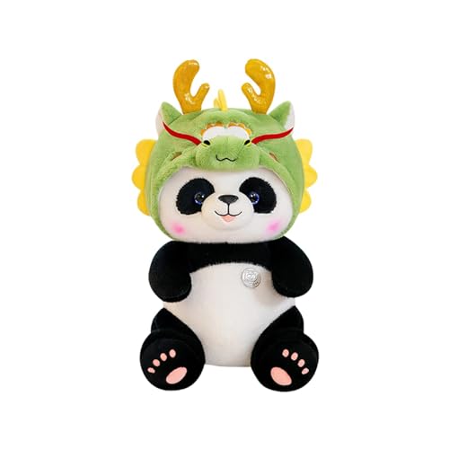 Fycakly Jahr des Drachens, Panda-Drachenkissen, Puppenhaus, Sofakissen, Rückenlehne, Panda-Drachen-Plüschtierpuppe ​​ Plüschtier mit Sound​​ (White, One Size) von Fycakly