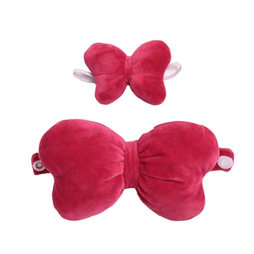 Fycakly Katzen-Puppenoutfit-Accessoires mit großer Schleife | Entzückendes Doppelschleifen-Set für süßes Puppen-Styling ​​ Miniatur Puppenset​​ (Red, One Size) von Fycakly