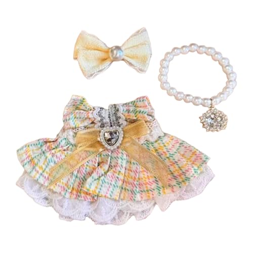Fycakly Kleid, Puppenkleidung für Mädchen ab 3 Jahren, weicher Stoff, Spieloutfit, Kostümzubehör für alle Anlässe ​​ Sanfte Spielzeugpuppen​​ (H, A) von Fycakly
