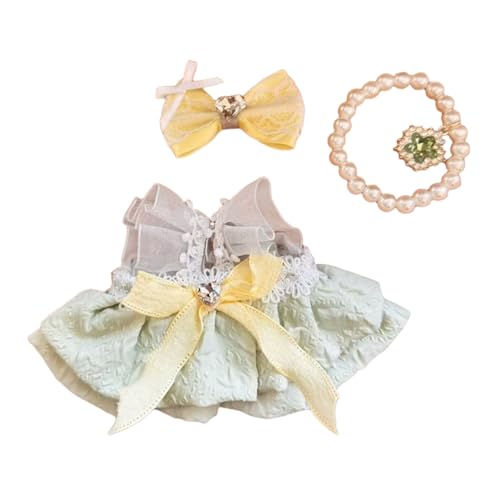 Fycakly Kleid Puppenkleidung für Mädchen ab 3 Jahren, weiches Stoff-Outfit, Rollenspiel-Kostümzubehör für Kinder Kleinkinder ​​ Kuscheltiere Baby Geschenk​​ (B, A) von Fycakly