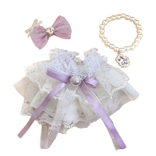 Fycakly Kleid Puppenkleidung für Mädchen ab 3 Jahren, weiches Stoff-Outfit, Rollenspiel-Kostümzubehör für Kinder Kleinkinder ​​ Kuscheltiere Baby Geschenk​​ (C, A) von Fycakly