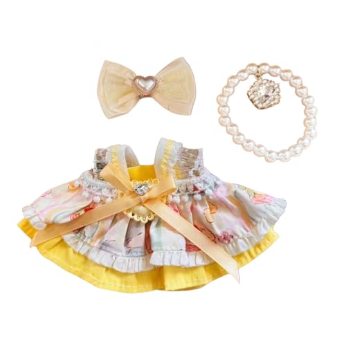 Fycakly Kleid Puppenkleidung für Mädchen ab 3 Jahren, weiches Stoff-Outfit, Rollenspiel-Kostümzubehör für Kinder Kleinkinder ​​ Kuscheltiere Baby Geschenk​​ (D, A) von Fycakly