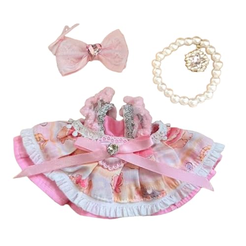 Fycakly Kleid Puppenkleidung für Mädchen ab 3 Jahren, weiches Stoff-Outfit, Rollenspiel-Kostümzubehör für Kinder Kleinkinder ​​ Kuscheltiere Baby Geschenk​​ (H, A) von Fycakly