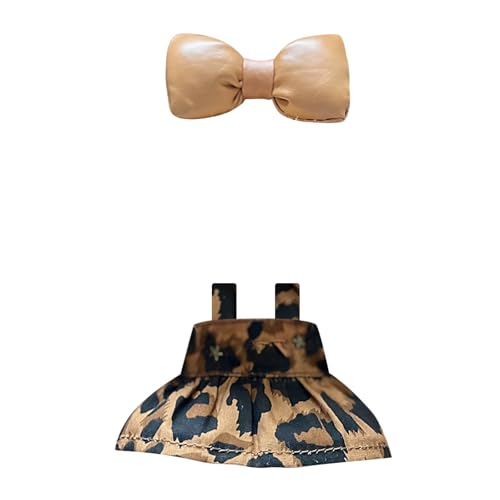 Fycakly Kleidung für Labu (Keine Puppe) Handgefertigte Kleidung für Labu-Puppen | Verstellbare Outfits 17 cm große Sammlerstücke | Stilvolle Mode den Urlaub ​​ Wiedergeburt Puppen (Khaki, 10x10x1 cm) von Fycakly