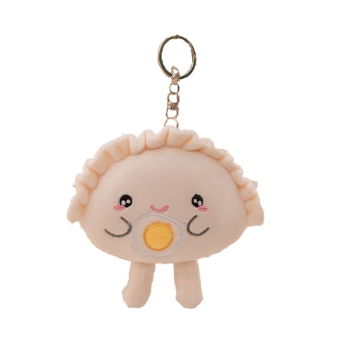 Fycakly Kuscheltier Knödel Schlüsselanhänger Süßes Kuscheltier für Kinder Erwachsene Handarbeit ​​ Plüschtier Dinosaurier Dino​​ (Beige, 13. cm) von Fycakly