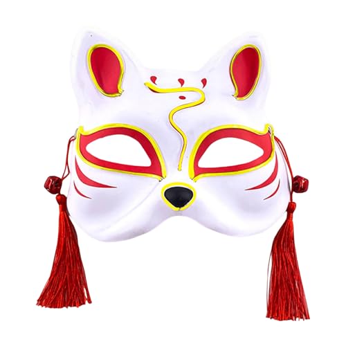 Fycakly Lustige Masken Halloween Tierkostüm Partyzubehör Süßes Cosplay Halbgesichtsmaske im japanischen Stil (Light Green, 20x15x7cm) von Fycakly