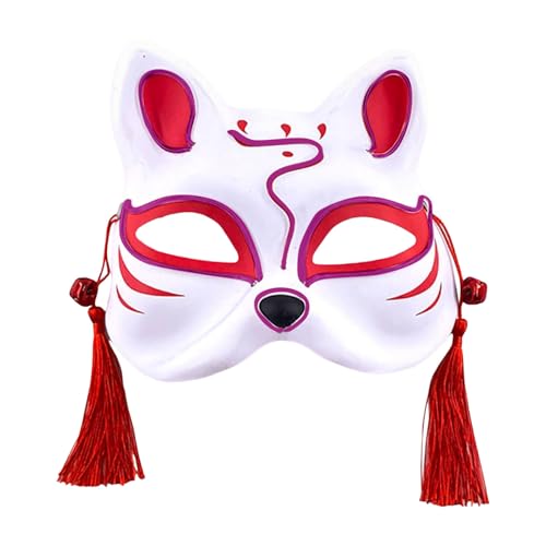 Fycakly Lustige Masken Halloween Tierkostüm Partyzubehör Süßes Cosplay Halbgesichtsmaske im japanischen Stil (Purple, 20x15x7cm) von Fycakly