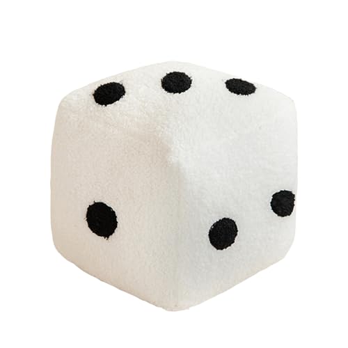 Fycakly Lustige Simulation Würfel Kissen Cubic Cube Anhänger Puppen gefüllt weiche Sofa zurück Kissen nach Hause ​​ Süße Plüschtier Geschenke​​ (White, 30cm) von Fycakly