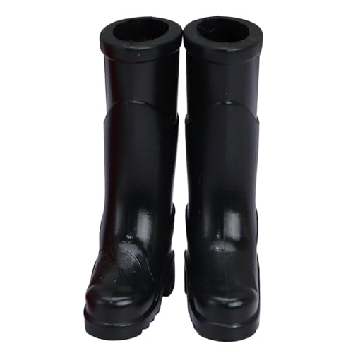 Fycakly Mini Puppenhaus Realistische Miniatur Regenstiefel für Puppenspielzeug Zubehör ​​ Stoffpuppen Mädchen​​ (Black, 2x2. 6x3. 5 cm) von Fycakly