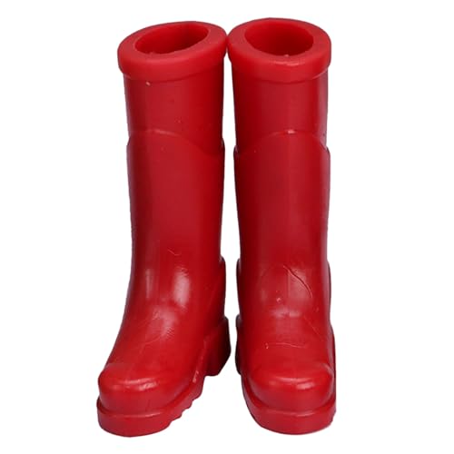 Fycakly Mini Puppenhaus Realistische Miniatur Regenstiefel für Puppenspielzeug Zubehör ​​ Stoffpuppen Mädchen​​ (Red, 2x2. 6x3. 5 cm) von Fycakly