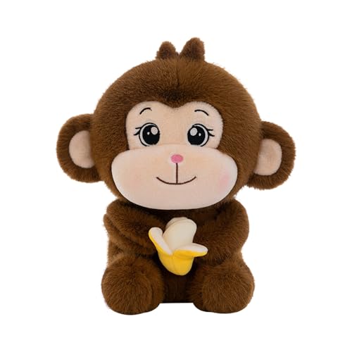 Fycakly Neu Halten Banana AFFE Puppe Kinder Geburtstag Nette Nette Spielzeug Maschine Puppe Plüschtiere für Kinder​​ (Brown, 22cm) von Fycakly