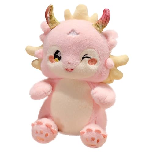Fycakly Neujahrs-Drachen-Plüschtier, niedliche Verzierung, Jahr des Drachen-Spielzeugs, Dekoration, Zuhause, Party, superweiche Baumwollfüllung, 24, 1 cm ​​ Süße Plüschtier Geschenke​​ (A, One Size) von Fycakly