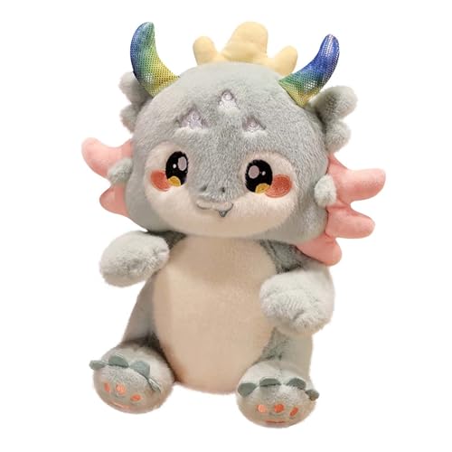 Fycakly Neujahrs-Drachen-Plüschtier, niedliche Verzierung, Jahr des Drachen-Spielzeugs, Dekoration, Zuhause, Party, superweiche Baumwollfüllung, 24, 1 cm ​​ Süße Plüschtier Geschenke​​ (E, One Size) von Fycakly