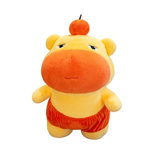 Fycakly Niedliche Capybara-Puppe für Kinder, Bezauberndes Plüschtier zum Spielen im Innenbereich, ideal für Kinder ab 3 Jahren, gemütliches Zimmer ​​ Puppenwagen Zubehör​​ (Orange, 35cm) von Fycakly