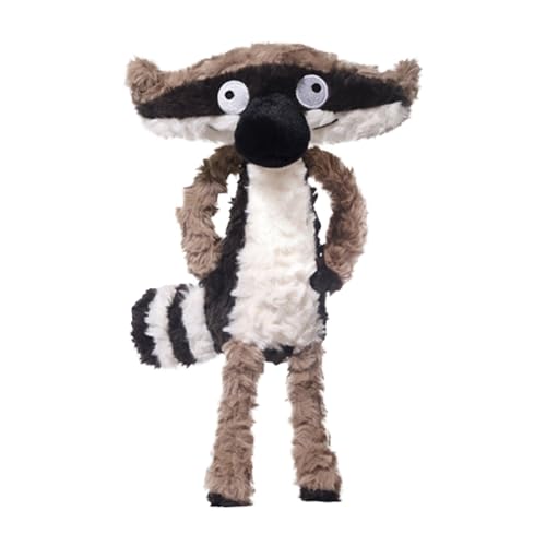 Fycakly Niedliches Spielzeug, sitzender Waschbär, Stofftier für drinnen, perfekt für Teenager und Junge Erwachsene, aus weichem PP und Stoff Samt Tiere (Grey, One Size) von Fycakly