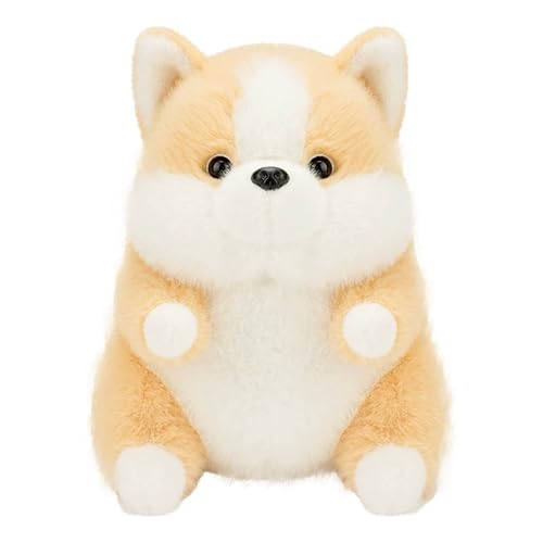 Fycakly Niedliches Welpenspielzeug Shiba Inu Bomei Hundepuppe Kinderpartner Simulation Welpenpuppe ​​ Lernpuppen Kinder​​ (B, 17cm) von Fycakly