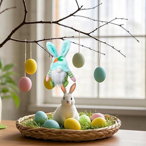 Fycakly Osterhase GNOME Schreibtisch entzückende Cartoon Puppe für Festliche Ferien Szene Dekoration ​​ Kuscheltiere Baby Geschenk​​ (B, 17cm) von Fycakly