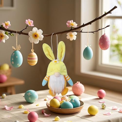 Fycakly Osterhase GNOME Schreibtisch entzückende Cartoon Puppe für Festliche Ferien Szene Dekoration ​​ Kuscheltiere Baby Geschenk​​ (C, 17cm) von Fycakly