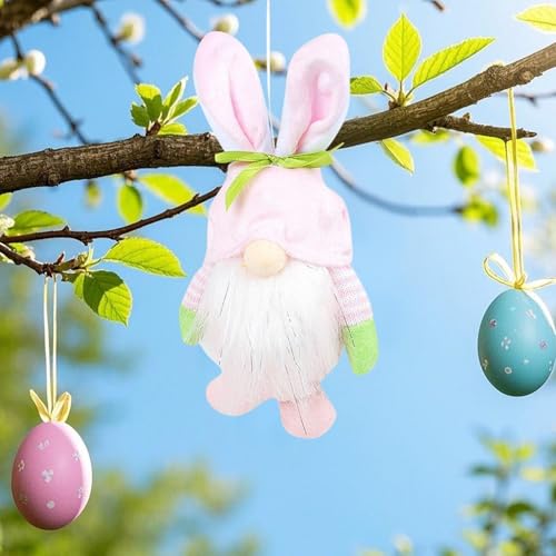 Fycakly Osterhase GNOME Schreibtisch entzückende Cartoon Puppe für Festliche Ferien Szene Dekoration ​​ Kuscheltiere Baby Geschenk​​ (G, 17cm) von Fycakly