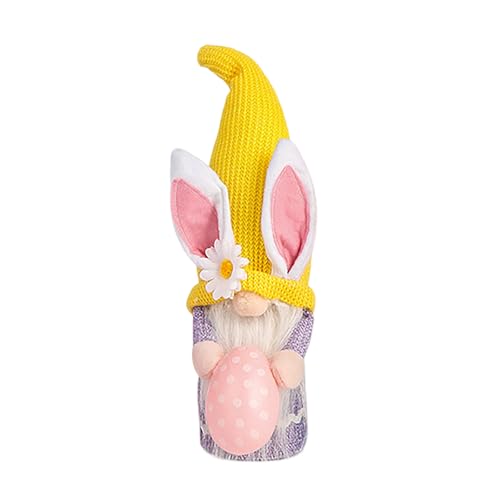 Fycakly Osterzwerg Hase Osterzwerg Spielzeug Heimdekoration Frühling Spielzeug Osterhase Zwerg Osterhase Zwerg ​​ Plüschtier mit Sound​​ (30x8x11cm) von Fycakly