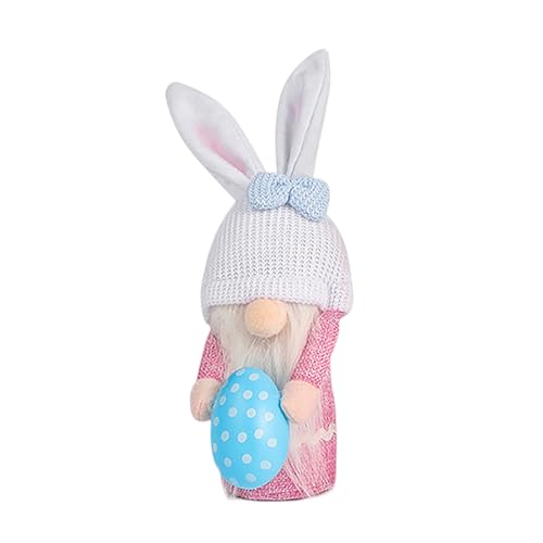 Fycakly Osterzwerg Hase Osterzwerg Spielzeug Heimdekoration Frühling Spielzeug Osterhase Zwerg Osterhase Zwerg ​​ Plüschtier mit Sound​​ (Blue, 30x8x11cm) von Fycakly
