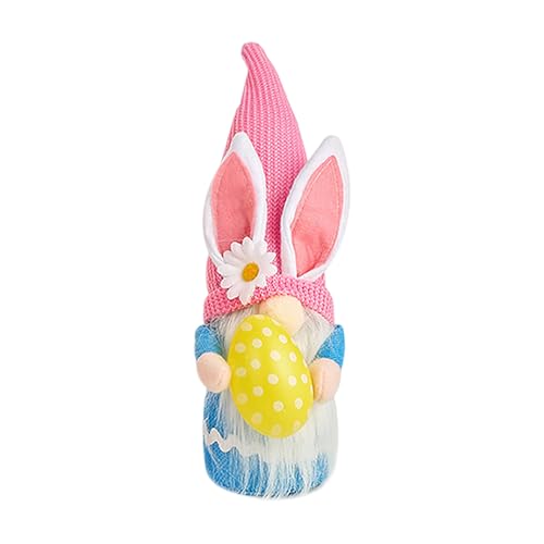 Fycakly Osterzwerg Hase Osterzwerg Spielzeug Heimdekoration Frühling Spielzeug Osterhase Zwerg Osterhase Zwerg ​​ Plüschtier mit Sound​​ (Yellow, 30x8x11cm) von Fycakly
