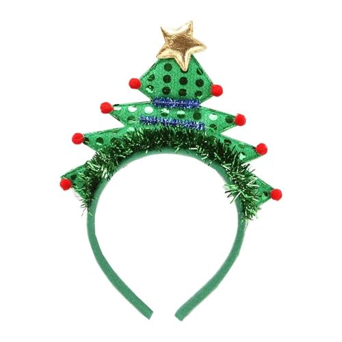 Fycakly Party Accessoires Lustig LED Feather Green Christmas Tree Headband Festive Hair Accessory Stage Performance Prop Shimmering Holiday Decoration (Green, 22X17CM) von Fycakly