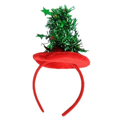 Fycakly Party Accessoires Weihnachtliches Stirnband mit Weihnachtsmannmütze und Stern-Design, perfekt für Feiertagspartys und Tänze. (Red, One Size) von Fycakly