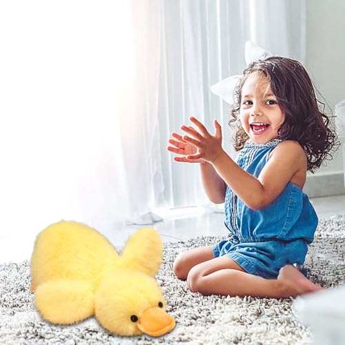 Fycakly Pelziges Stofftierspielzeug, süßes Kissen, Tierpuppe, Kissen, Gans, Spielzeug, Geburtstag, geeignet für Kinder, Jungen und Mädchen ​​ Tier Kuscheltiere weich​​ (Yellow, 30cm) von Fycakly