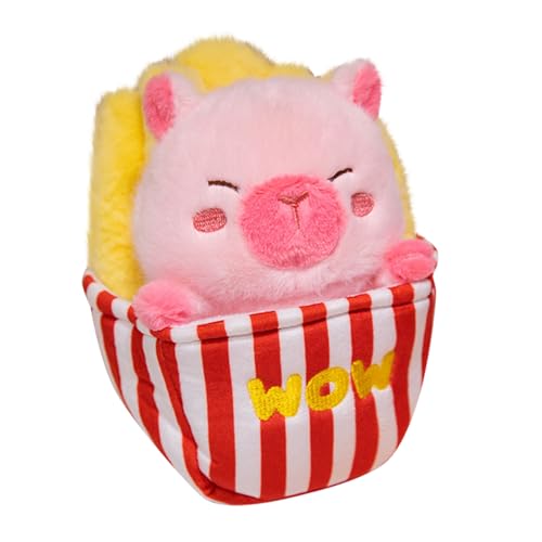 Fycakly Pommes Frites Popcorn Capybara Spielzeug Puppe Plüschtier Capybara Spielzeug ​​ Stofftiere weich waschbar​​ (A, 22cm) von Fycakly