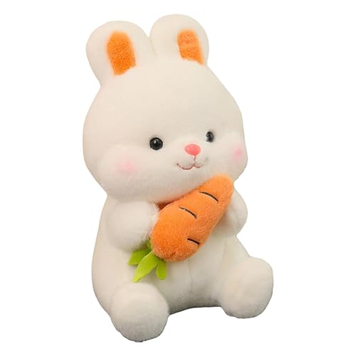 Fycakly Puppe Kaninchen Spielzeug süße Karotte Kaninchen Puppe Mädchen schlafen Kissen süße Exquisite ​​ Tragetaschen für Puppen​​ (White, 25cm) von Fycakly