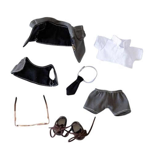 Fycakly Puppe im Anzug-Outfit, Stofftier für Kinder, Sammlerstück, für drinnen und draußen, zum Spielen, Stofftierfigur Plüschtiere Kinder​​ (Grey, 10cm) von Fycakly
