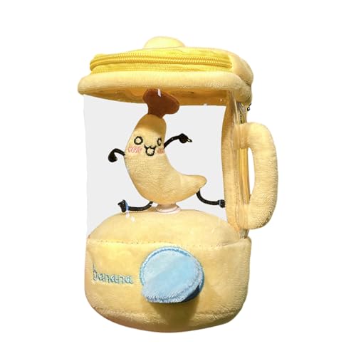 Fycakly Rotierendes Spielzeug mit Kordelzug, Fruchtsaftpresse, Cartoon-Obstpuppenspielzeug mit rotierendem Kordelzug, lustig für Jungen, Mädchen, Kinder und Kinder Samt Tiere (Yellow, 16cm) von Fycakly