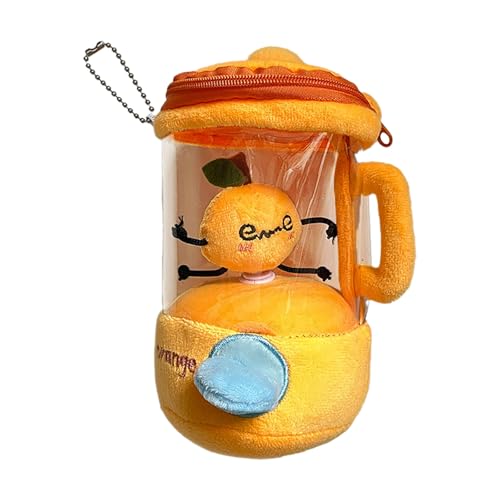Fycakly Rotierendes Spielzeug mit Kordelzug, Fruchtsaftpresse, Cartoon-Obstpuppenspielzeug mit rotierendem Kordelzug, lustig für Jungen, Mädchen, Kinder und Kinder Spiele plüsch (Orange, 16cm) von Fycakly