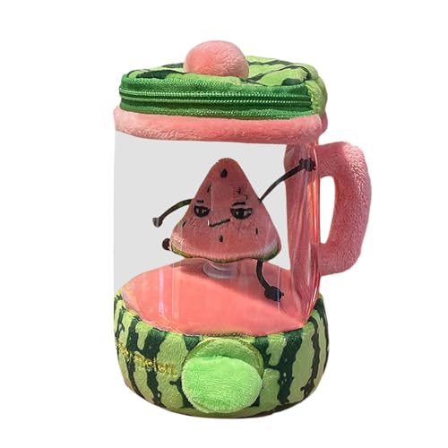 Fycakly Rotierendes Spielzeug mit Kordelzug, Fruchtsaftpresse, Cartoon-Obstpuppenspielzeug mit rotierendem Kordelzug, lustig für Jungen, Mädchen, Kinder und Kinder plüsch Tier (Green, 16cm) von Fycakly