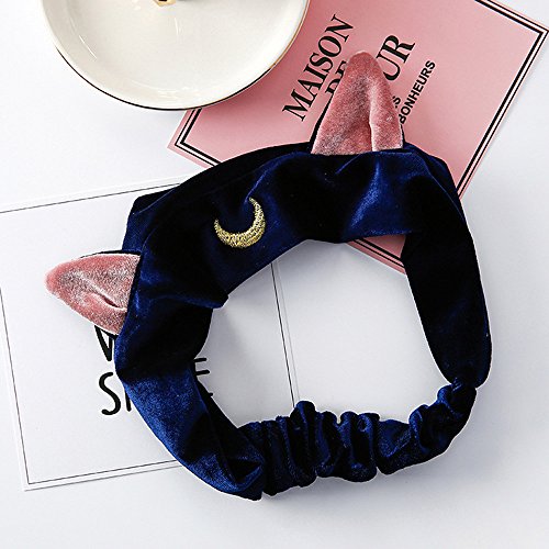 Fycakly Seidenhaargummi Ears Katzenband Party Kopfschmuck Make-up-Geschenke Zubehör Haarwerkzeuge Haarband Kopf Haarpflege (Blue, One Size) von Fycakly