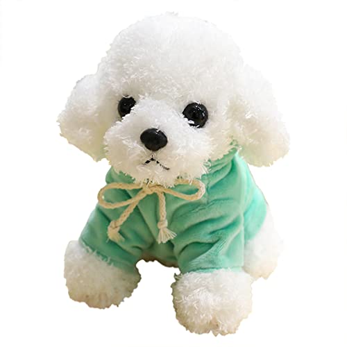 Fycakly Simulation Teddy Hund Actionfigur Super süßes Hündchen Plüschtier Stoffpuppe Kinder weibliches Geburtstagsgeschenk ​​ Kuscheltiere Baby Geschenk​​ (Green, A) von Fycakly