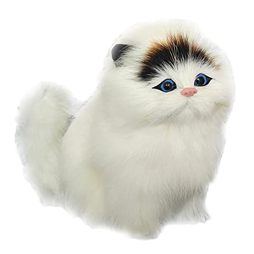 Fycakly Sounding Simulation Stuffed Plüsch Sounding Cats Weiche elektrische niedliche Plüschkatzenpuppen für Kinder ​​ Klassische Stofftiere Kinder​​ (White, One Size) von Fycakly