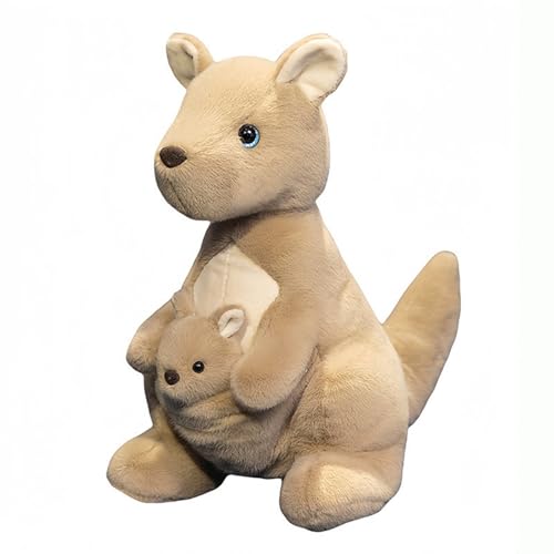 Fycakly Spielzeug Simulation Tier Puppe Familie Puppe ​​ Plüschtier Hund Katze​​ (Beige, 35cm) von Fycakly