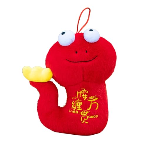 Fycakly Stofftier 2025 Jahr der Puppe 3D Chinesische Plüschtiere Chinesisches Neujahr Kuscheltiere für das chinesische Frühlingsfest PP Short ​​ Plüschtiere für Erwachsene​​ (Red, C) von Fycakly
