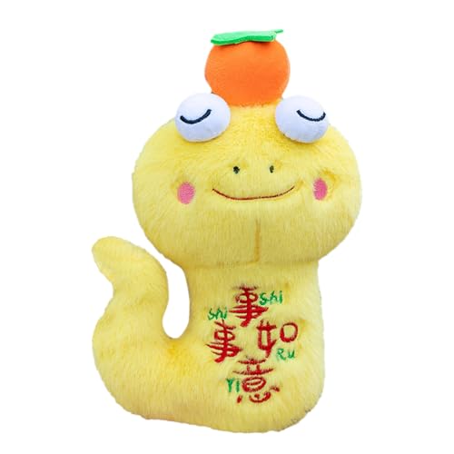 Fycakly Stofftier 2025 Jahr der Puppe 3D Chinesische Plüschtiere Chinesisches Neujahr Kuscheltiere für das chinesische Frühlingsfest PP Short ​​ Plüschtiere für Erwachsene​​ (Yellow, B) von Fycakly