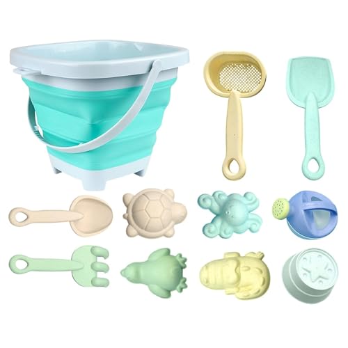Fycakly Strand Set Wasser Spielen Strand Klapp Eimer Sand Graben Kinder Sand Spielen Werkzeug Set Outdoorspielzeug für Kinder (A, One Size) von Fycakly