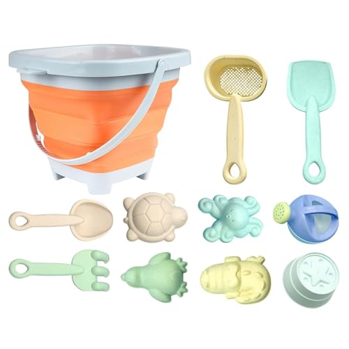 Fycakly Strand Set Wasser Spielen Strand Klapp Eimer Sand Graben Kinder Sand Spielen Werkzeug Set Outdoorspielzeug für Kinder (B, One Size) von Fycakly