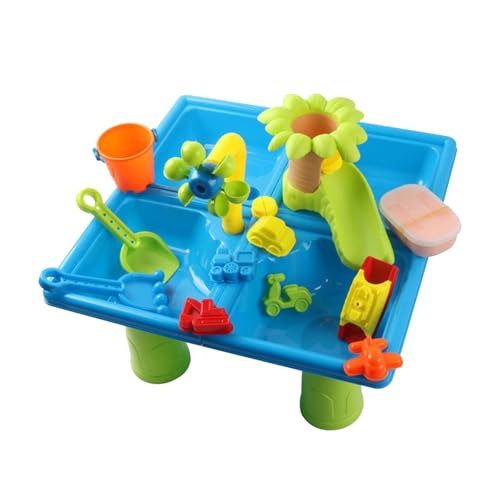 Fycakly Strandspielzeug für Kinder, Sand- und Wasserspielset für den Sommer im Freien, langlebiger Sandkasten aus Kunststoff, Werkzeuge Kinder, Sand- und Wassertisch – (Dark Green, One Size) von Fycakly